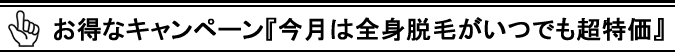 お得なキャンペーン『カラダの脱毛お試し最大半額』